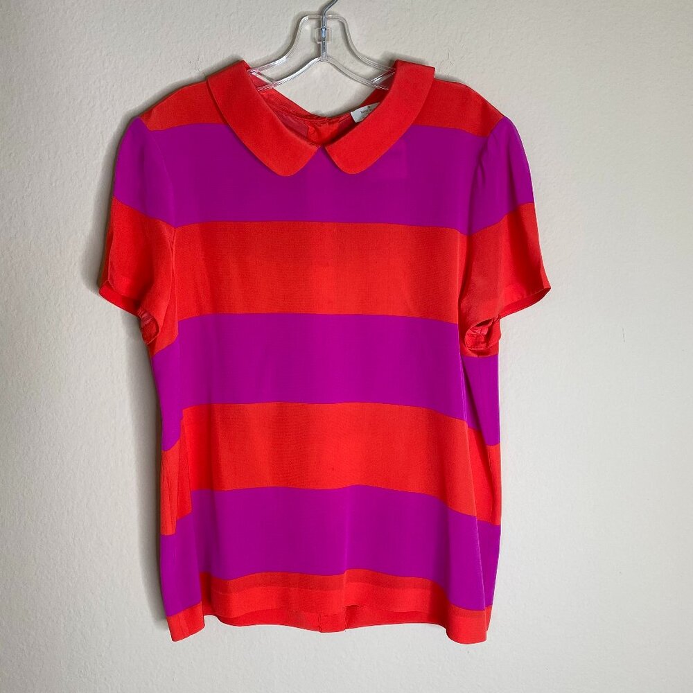 kate spade striped short sleeve blouse